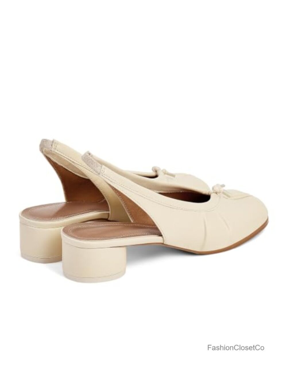 Split Toe Slingback Pumps with Chunky Block Heel - Faux Leather Office Wedding - Picture 5 of 6